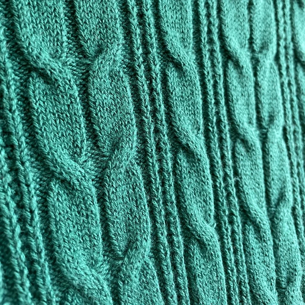 St. John’s Bay Dark Green Cable Knit Crewneck Sweater Size Petite XXL